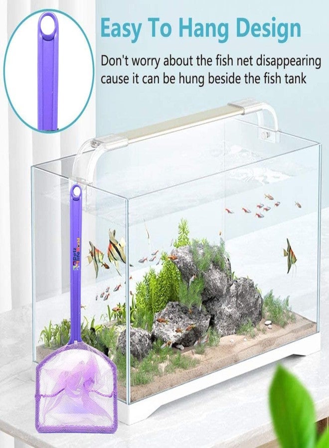 شبكة صيد أسماك أحواض السمك VAYINATO® بنفسجية (قطعتان) مقاس 6 بوصات، شبكة صيد ناعمة من النايلون الدقيق مناسبة للأسماك الصغيرة والروبيان، من إنتاج Petzlifeworld - Image 3